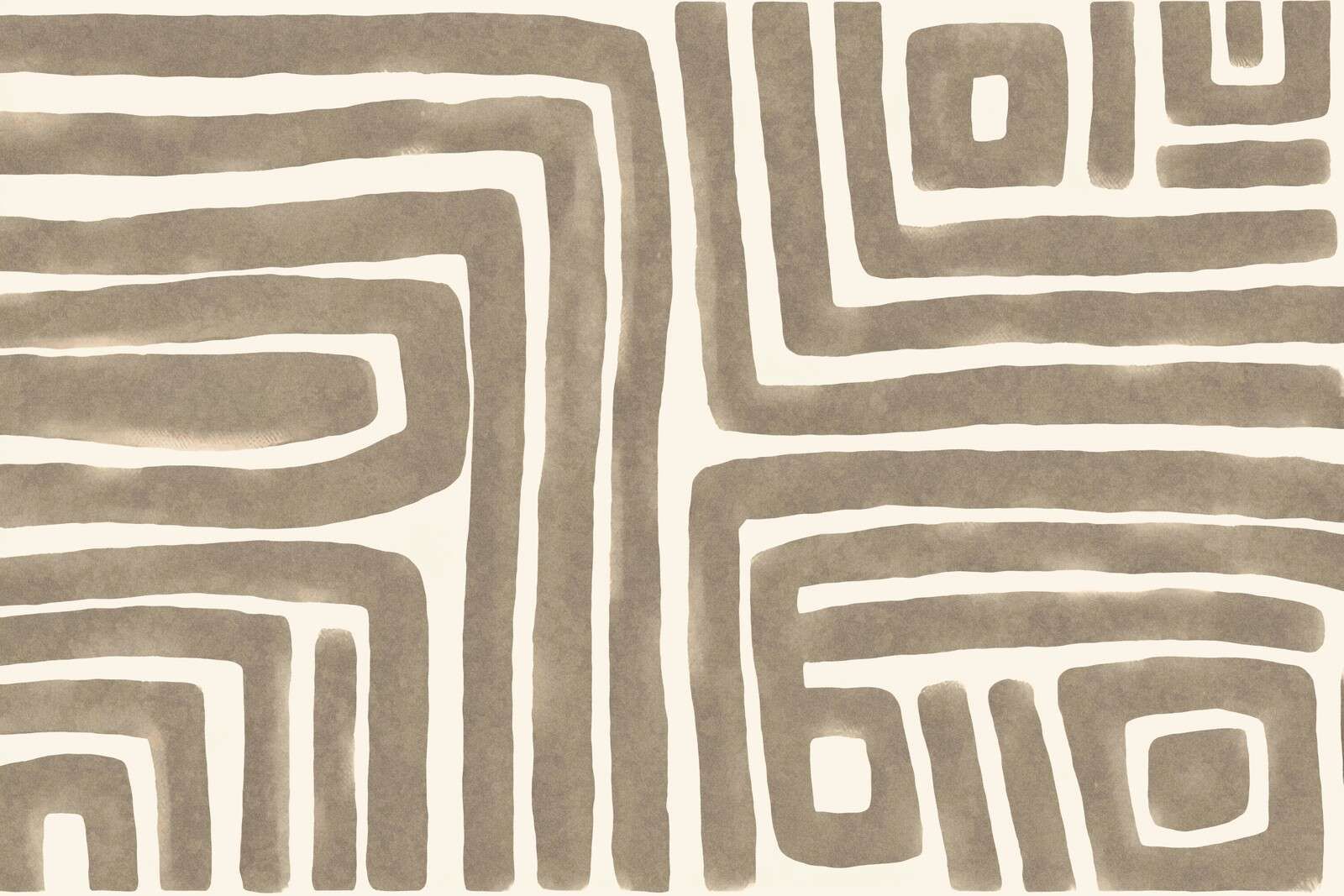 Art abstrait de labyrinthe beige