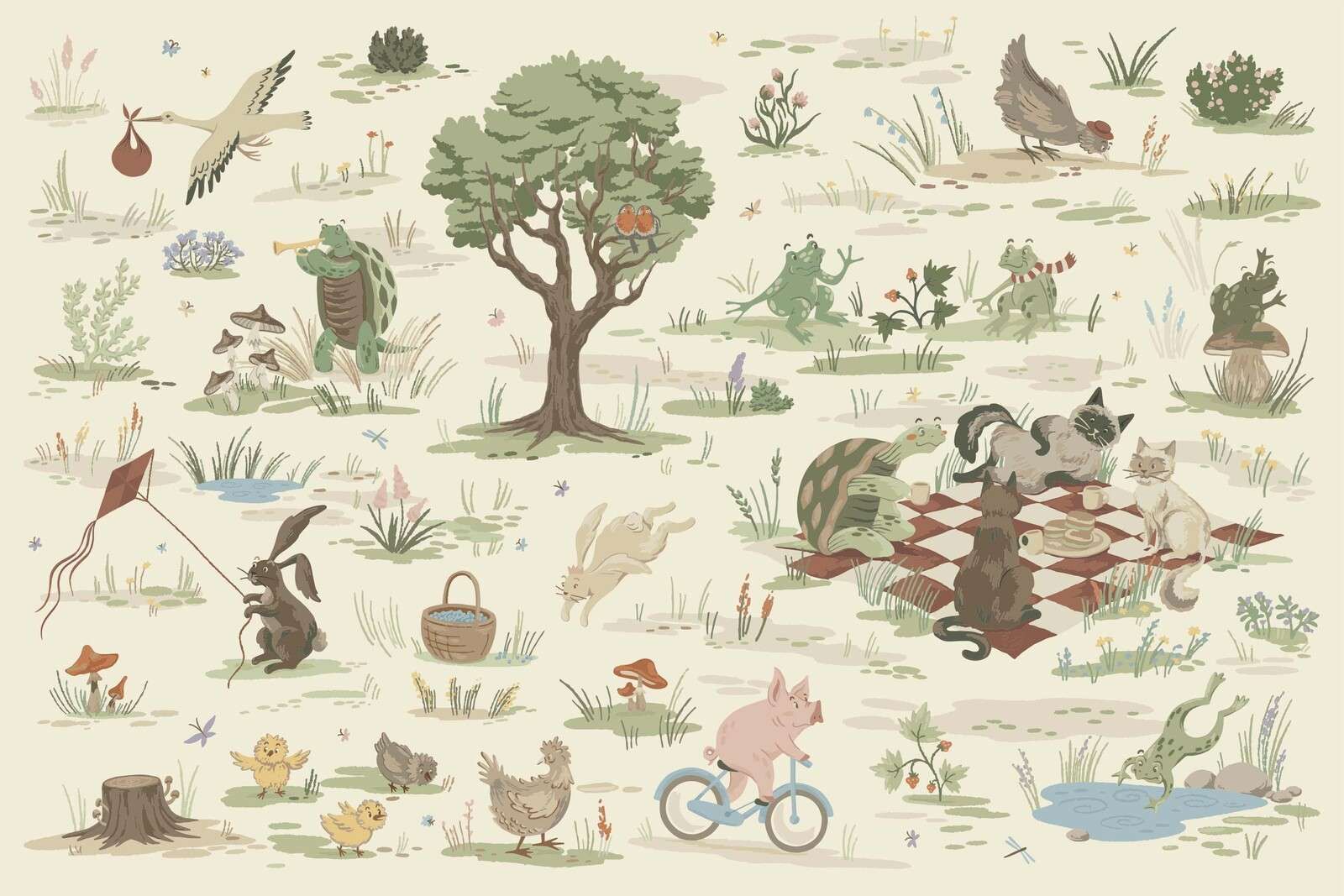 Animaux de la forêt colorés