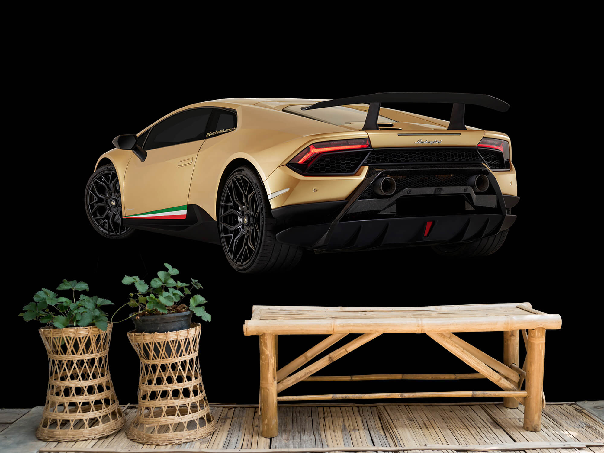 Wallpaper Lamborghini Huracán - Côté arrière gauche, noir 6