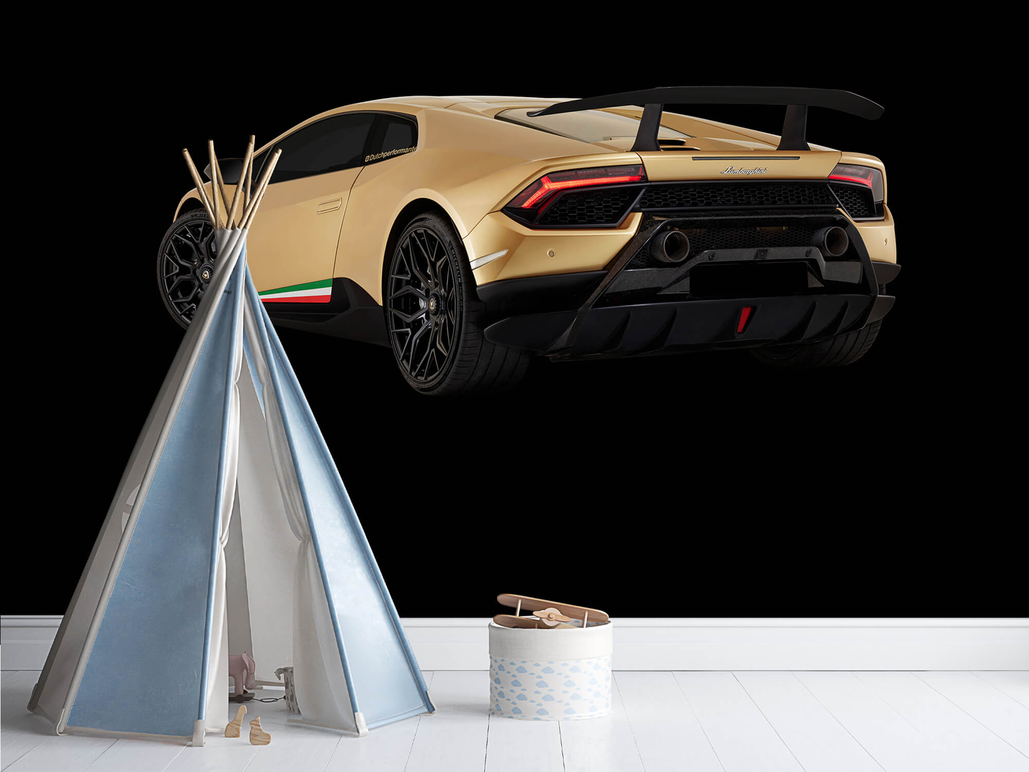 Wallpaper Lamborghini Huracán - Côté arrière gauche, noir 4