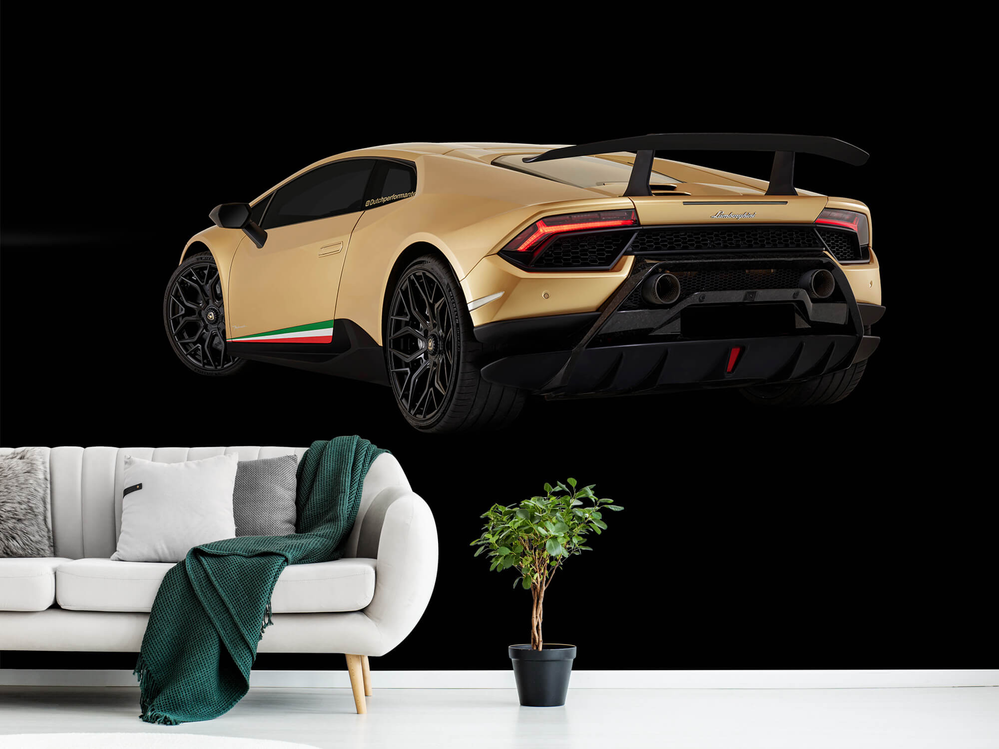 Wallpaper Lamborghini Huracán - Côté arrière gauche, noir 13