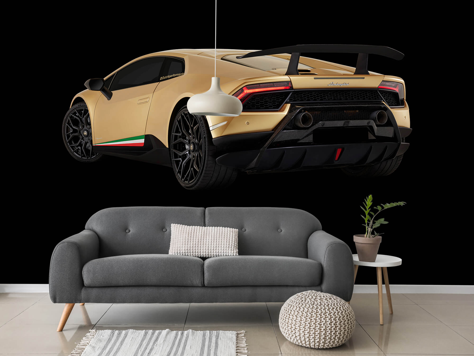 Wallpaper Lamborghini Huracán - Côté arrière gauche, noir 3